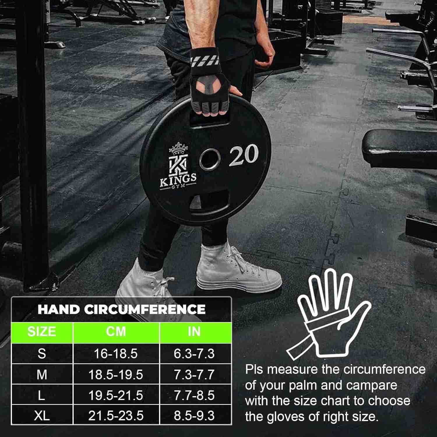 Fingerless Fitness Gloves with Wrist Support for Men Ideal for Gym Workout Weight Lifting Sports Gloves with Padded Design Excellent Grip and Cushion 