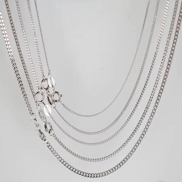 Pure 925 Silver Jewelry Sterling Cuban Link Chain Cuban Necklace