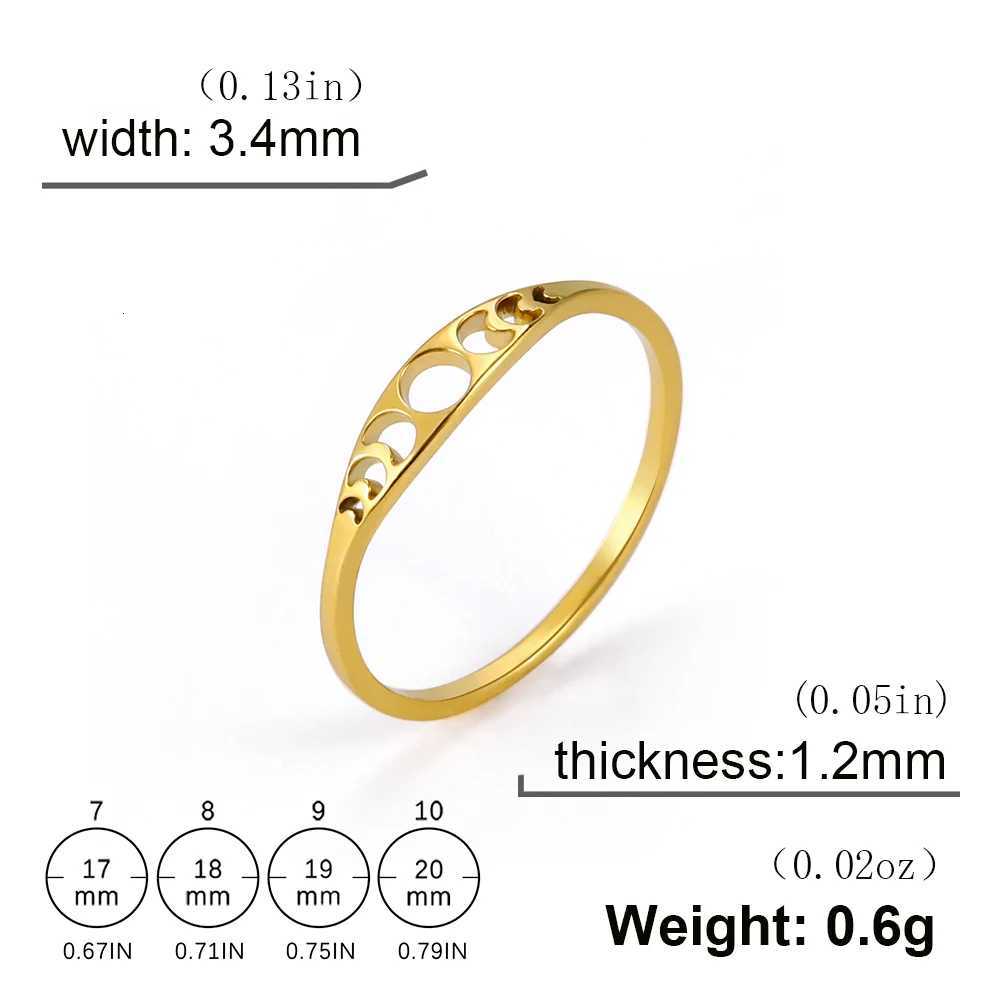 Cazador Minimalist Crescent Moon Phase Rings for Women Jewelry Stainless Steel Rings Aesthetic Mother Gift Anniversary Wedding W250911