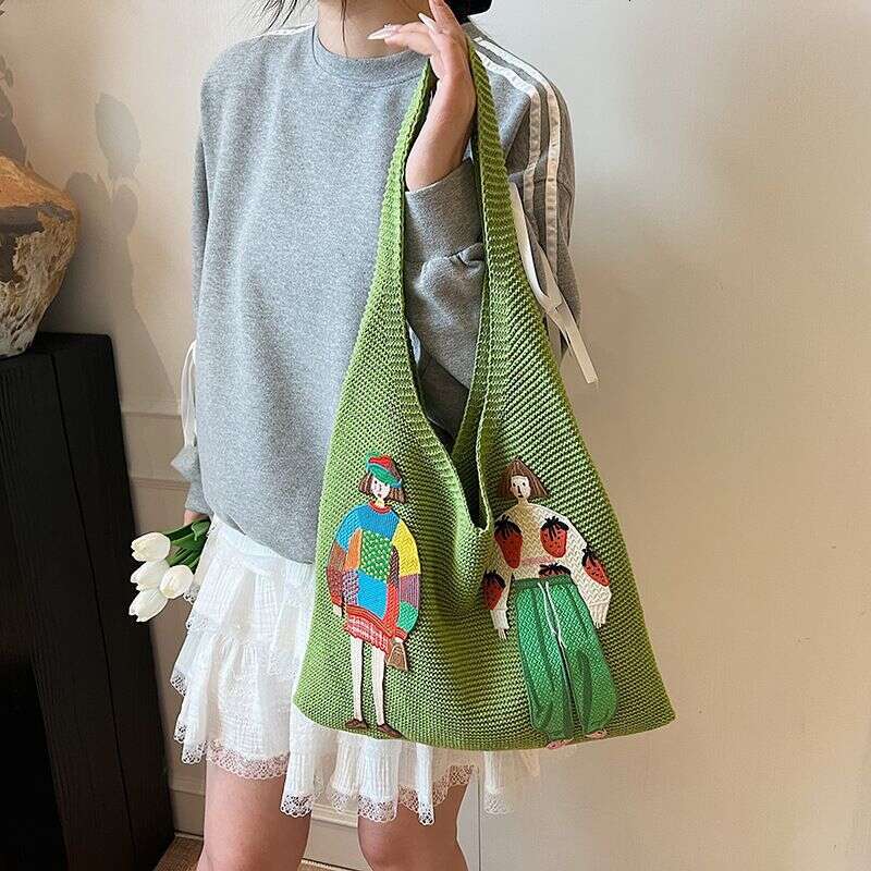 Niche Design Woven For Women 2025 Summer New Crossbody Large Capacity Fashion Knitted Shoulder Underarm Bag