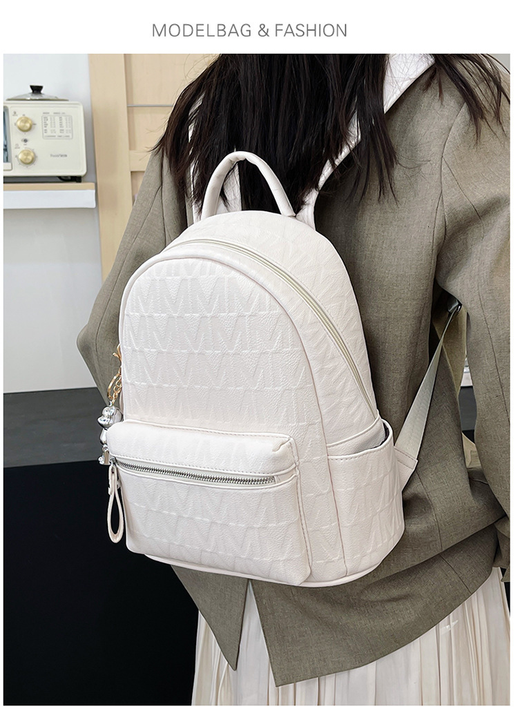 Free Shipping Designer Bag 2025 New Women's Backpack British Luxury Bag Style Embossed Letter Backpack Commuter Soft Leather Texture College Stud