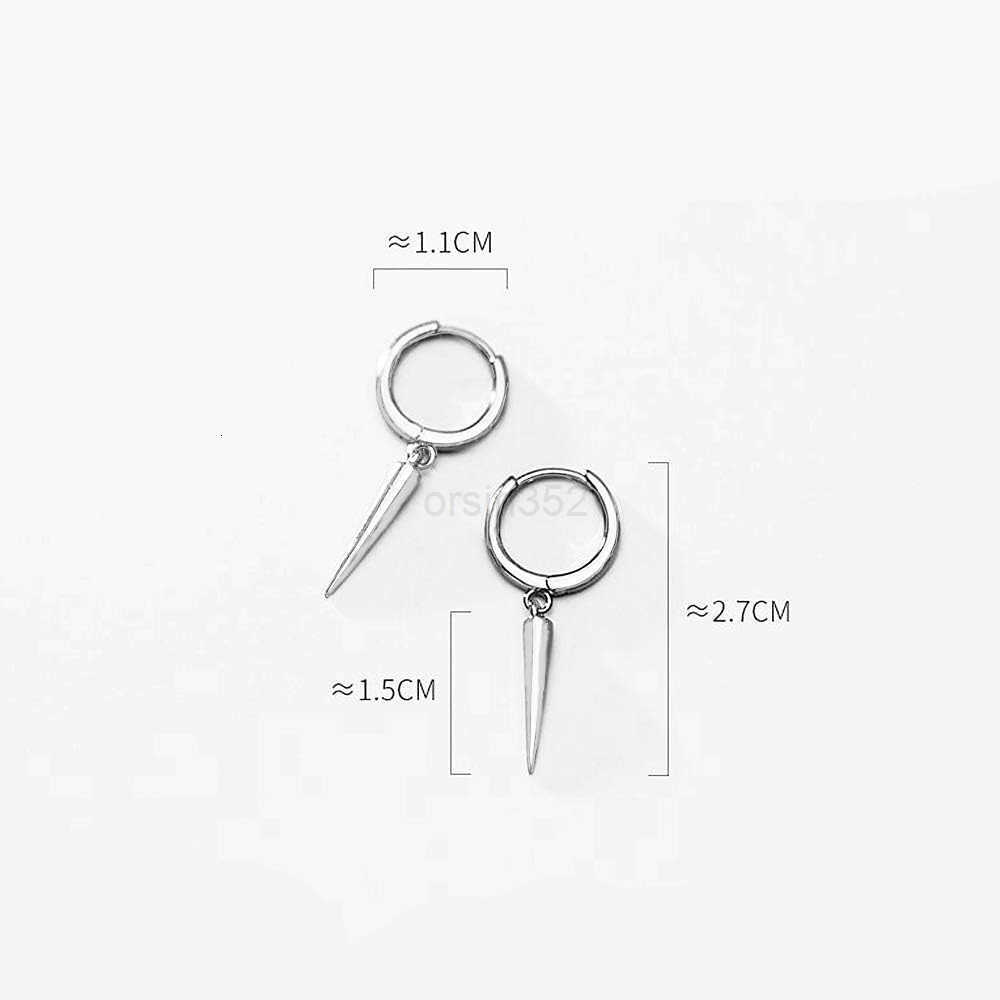 Spike Dangle Drop Hoop Earrings for Women Girls 925 Sterling Silver Charms Hoops Cuff Cartilage Stud Tragus Helix Wrap Geometric Hypoallergenic Fashio