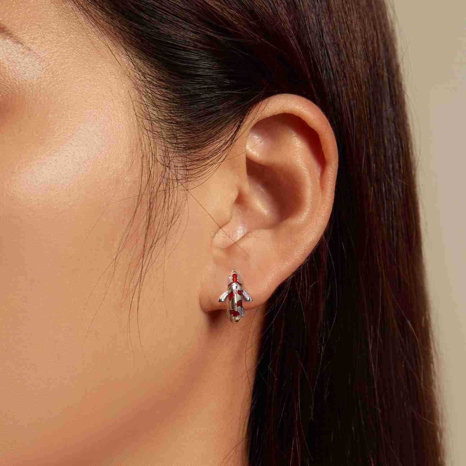 Sterling Silver Earrings VOROCO Cubic Zirconia White Gold Plated Colorful Huggie Small Hoop Earrings Cute Butterfly Cat Hypoallergenic Earring For Wom