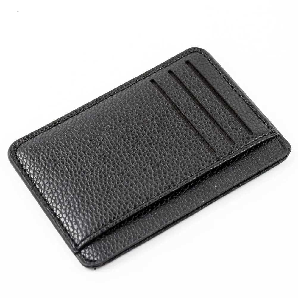 Mini Zipper Card Bag Slim ID Bank Purse Wallet Credit Organizer Portable Small Slim Ultrathin Short Purse for Men Black W250911