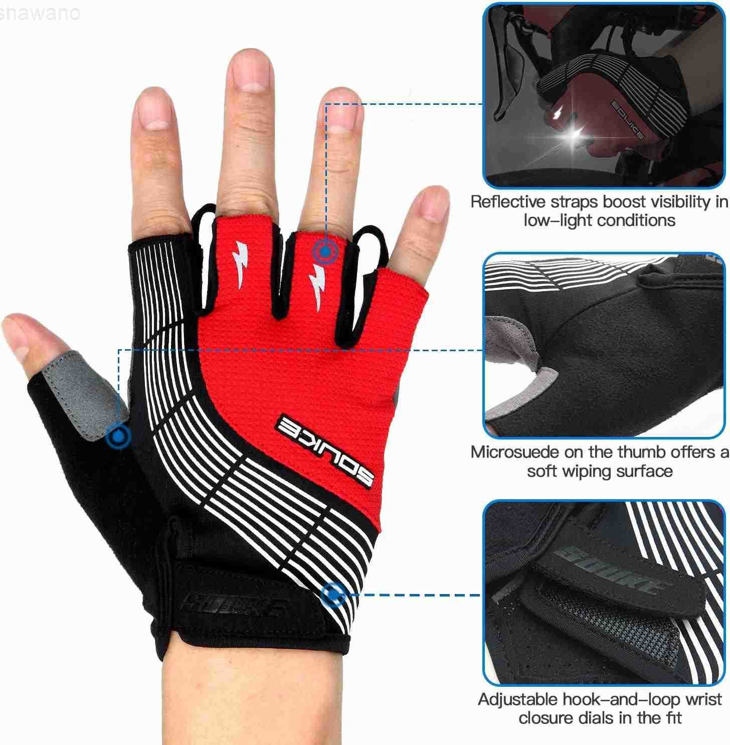 Sports Cycling Bike Gloves Padded Half Finger Bicycle Gloves with ShockAbsorbing AntiSlip Breathable MTB Road Biking Features for Men WomenW250911