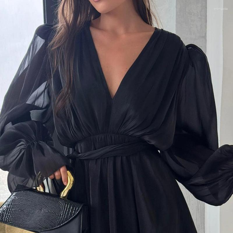 Casual Dresses Autumn Sleeve Long Waist A-Hem Dress For Women With A Sense Of Design Stylish And Elegant 2025