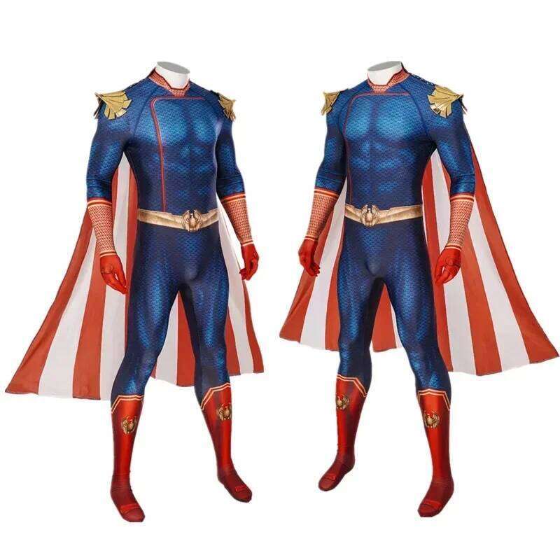 Homelander Jumpsuit The Boys Cosplay Homelander Cosplay Costume Fu ll Set Bodys uit Halloween Zentai Armor Suit Men