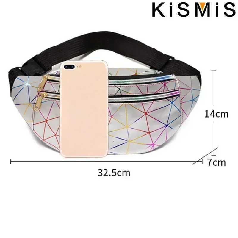 Glitter Waterproof Waist Pack for Women Laser Design Fanny Pack Stylish Belt Bag for Outdoor Sports Hiking Running Shopping Z250911