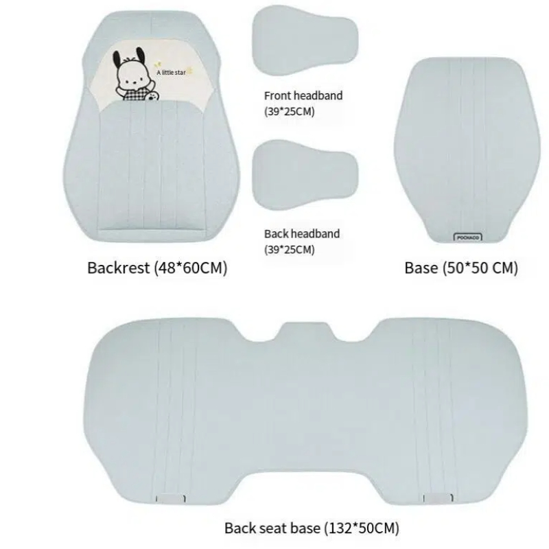 Linen Cooling Car Seat Cushions cartoon Universal Breathable Non-slip Seat Cover Protector Pad Mat Interior Accessories 250910