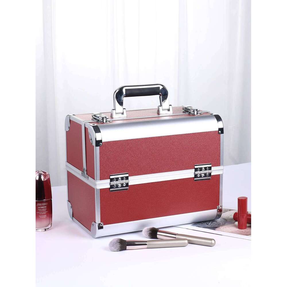 Train Aluminum Alloy Pedicure Tool with Handle Cosmetic Box Portable Makeup Case Organizer