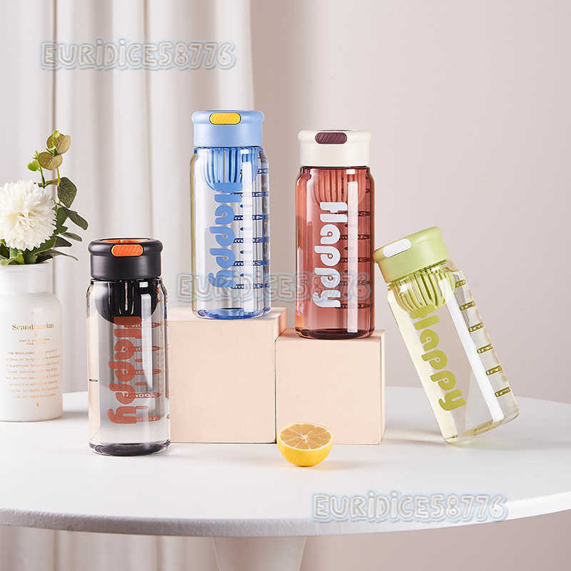 Minimalist Celebrity Letter Water Cup with Tea Strainer Portable Plastic Water Cup Handle Enhances Appearance Direct Drinking Cup Space Cup H250911