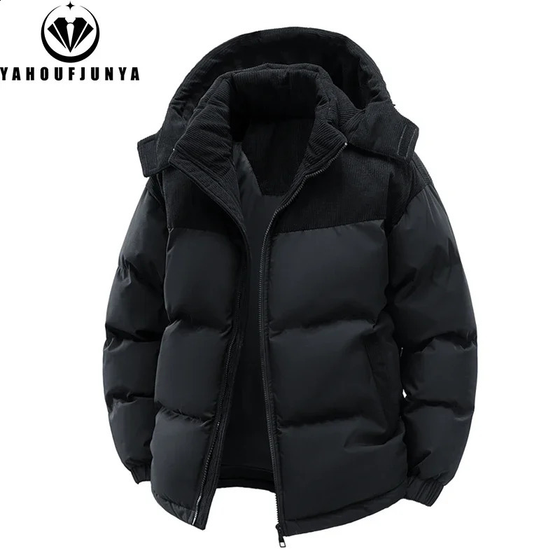 Autumn Winter Men Outdoor Removable Hooded Windbreak Jacket Coats Warm Outwear Casual Fashion Solid Parkas Male Tops 250911
