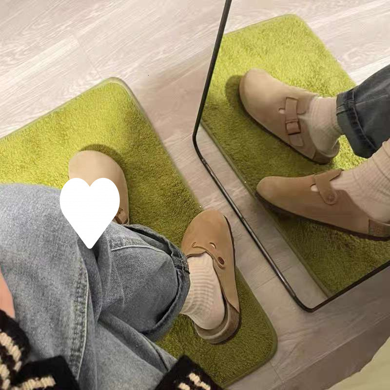 Soft soled comfortable women's shoes flat bottom autumn and winter new designer shoes outdoor fashion home closed toe half slippers