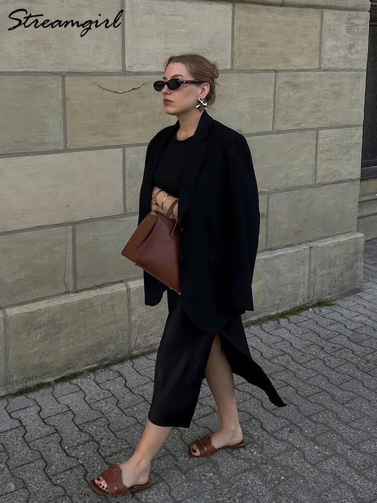 Satin Skirts Summer Black Formal Silk Office With Slit A Line Green Midi Skirt Bury Women Elegant dongdumaoyi
