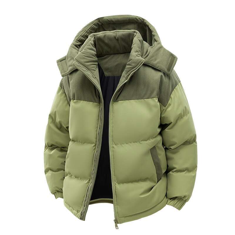 Men's Jacket with Fleece Lining Winter New Thickened Warm Cold-Proof Cotton Coat Trendy Two-Way Wear