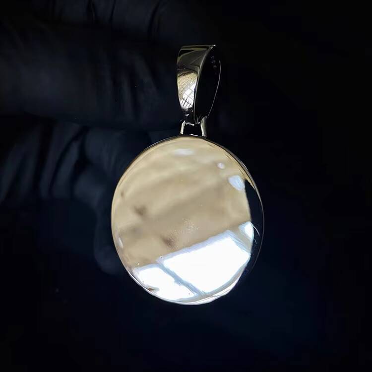VVS Moissanite Picture Memory Diamond Round Shape Pendant S925 Silver with 18k Gold Plated for Charms