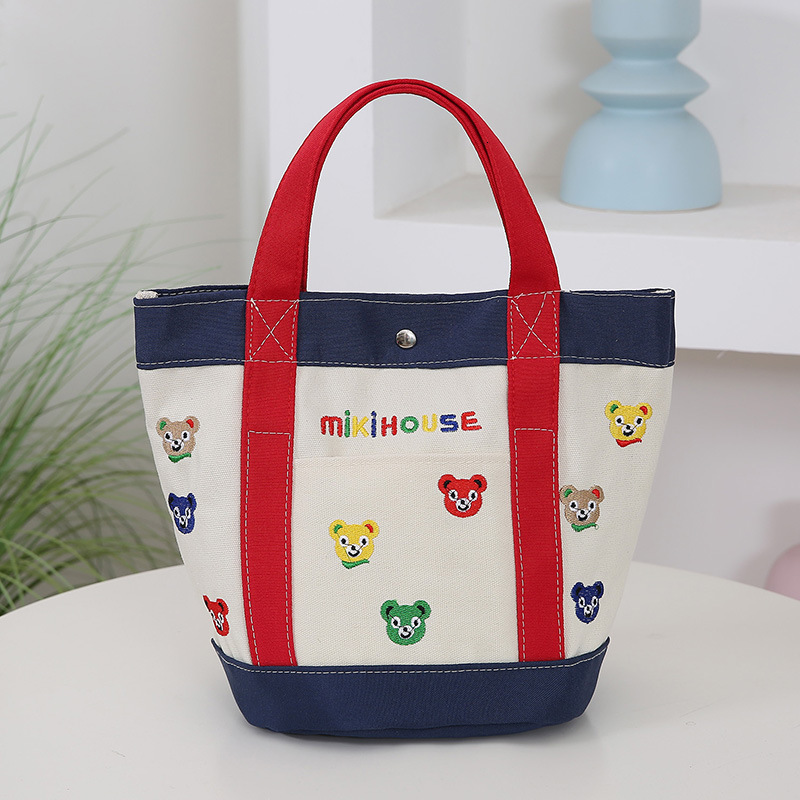 Canvas Bag Portable Small Bag Handbag Bucket Bag Lunch Box Bento Free Shipping Bag Miscellaneous Items Outdoor Mommy Handheld Luxury Bag Stroller Desi