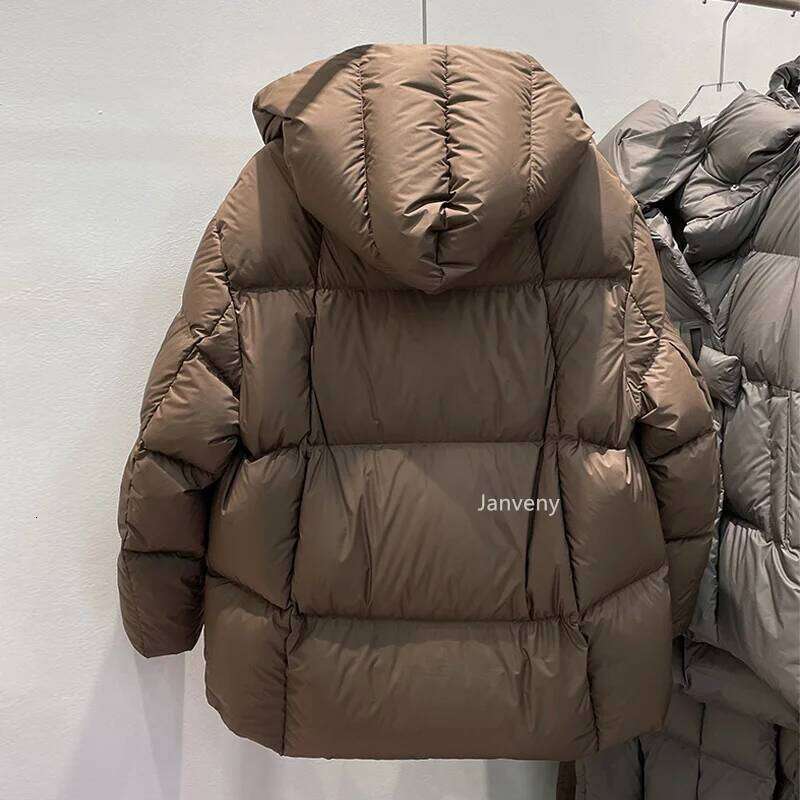 Janveny Winter 90% White Duck Down Jacket Women 2025 Fashion Female Thick Warm Fluffy Parkas Loose Oversized Puffer Coat Outwear