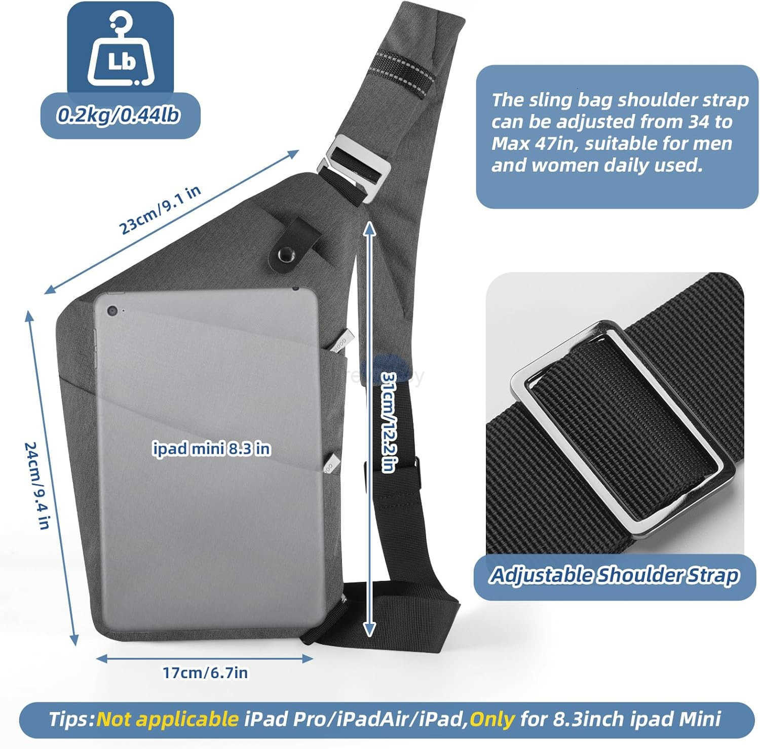 Sling Bag Antitheft Crossbody Shoulder Bag for Men and WomenW250911