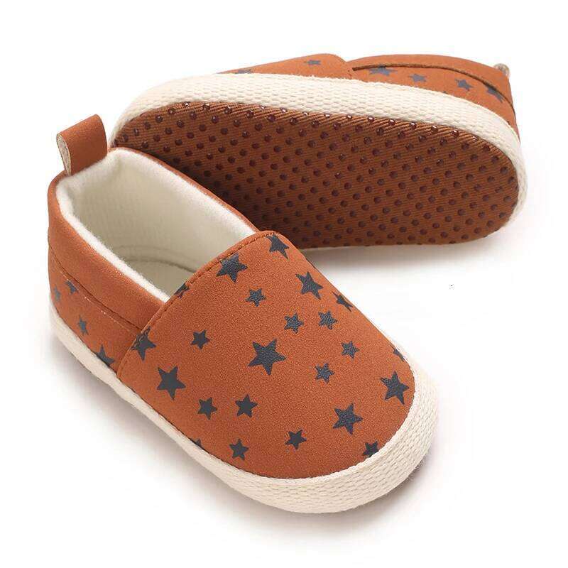 Fashionable Baby Boy Canvas Spring And Autumn Flat Shoes With Star Embellishment soft 0-18M Newborn Soft Sole Anti Slip