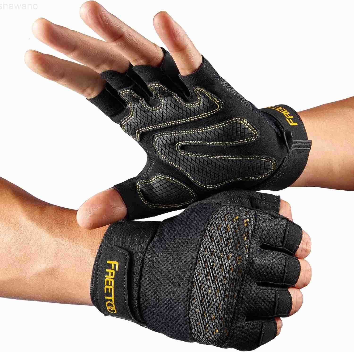 Workout Gloves for Men Weight Lifting Gloves with Full Palm Protection Ultra Ventilated Cushion Pads and Silicone GripW250910
