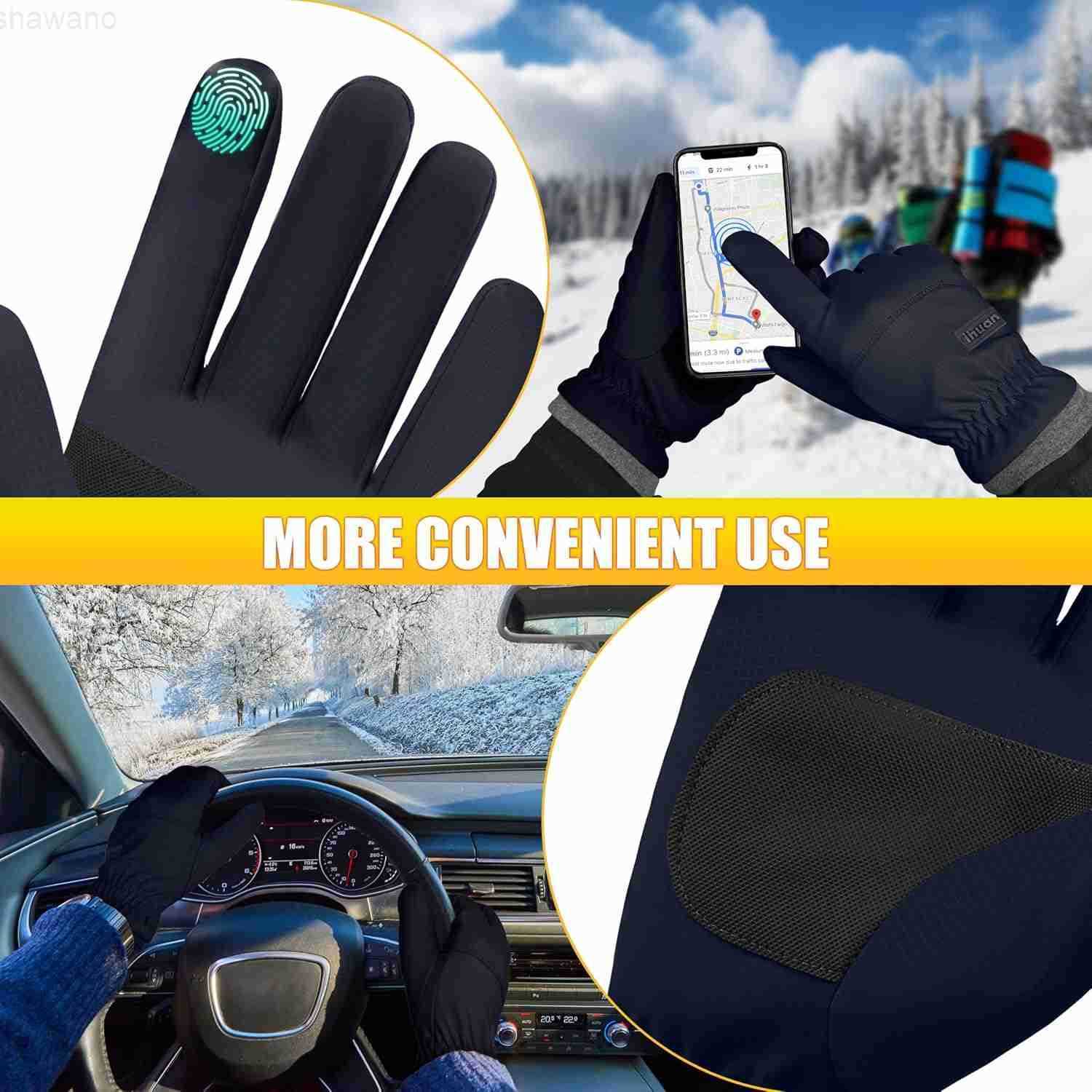 Winter Waterproof Ski Gloves Men Women Snow Warm Cycling Cold Weather Driving Biking RunningW250911