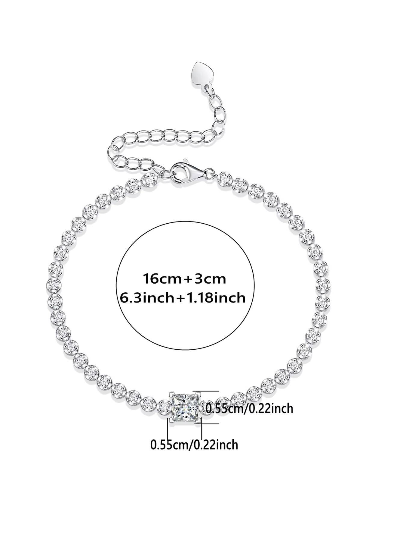 FaMoissaniteory DireMoissanite Sale Custom and Bangles Wholesale Offer Quadrate 1Moissanite 925 Silver Moissanite Bracelets