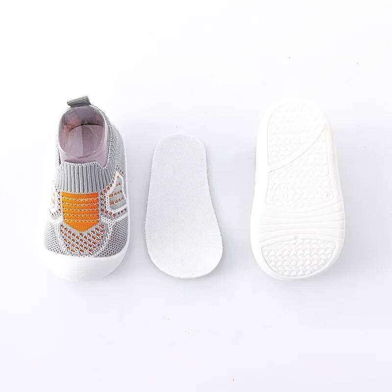 Baby Anti-slip Breathable Infant Crib Floor Socks with Rubber Sole for Children Girls Boys Mesh Shoes Soft Bottom Slippers