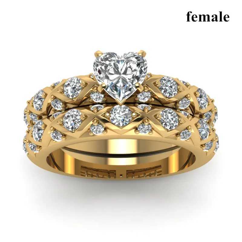 2025 Fashion Couple Rings for Lovers Wedding Jewelry Gift Cute Women Heart Zircon Rings Set Vintage Dragon pattern Men Rings W250911