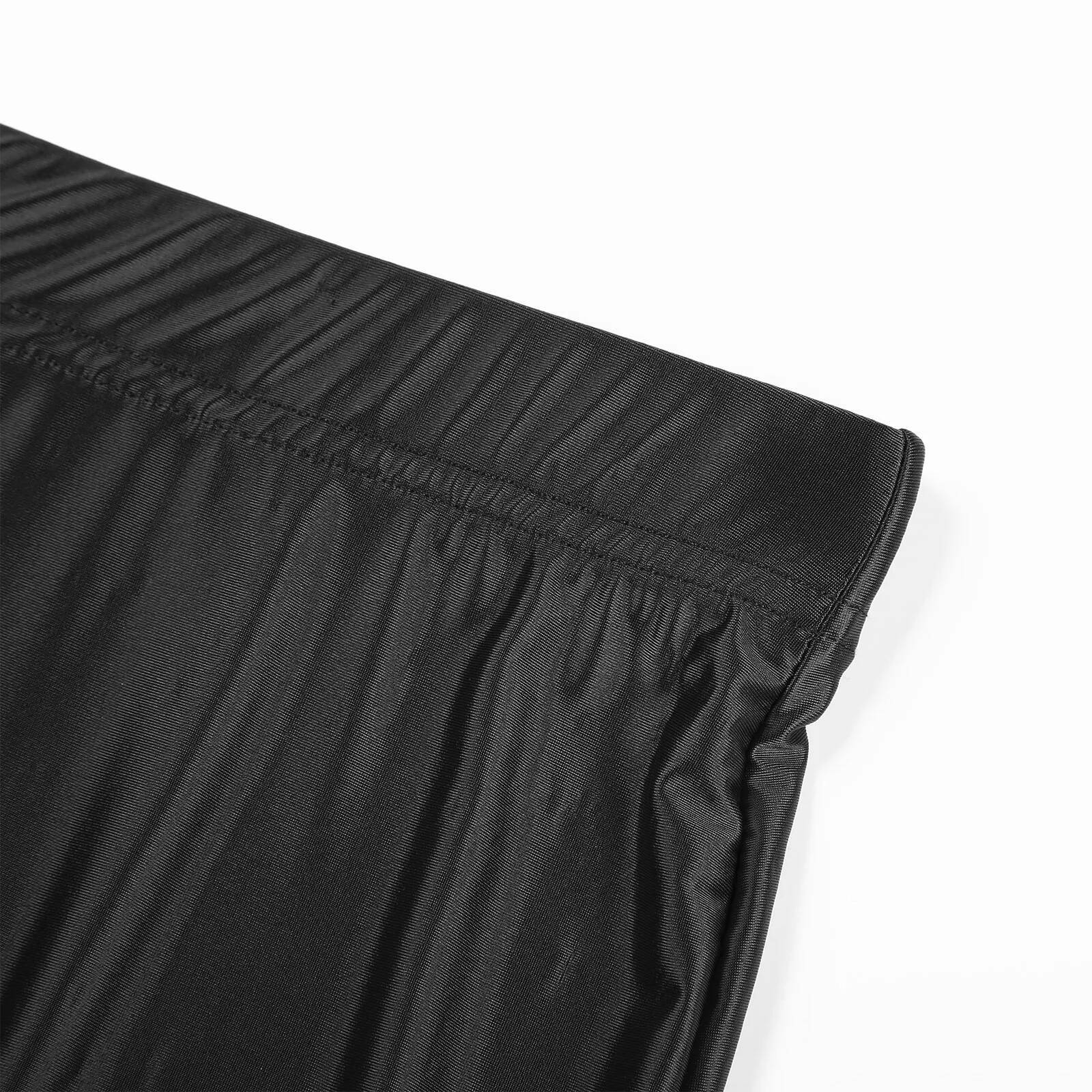 Women Glossy Sexy Mini High Waist Pencil Bodycon Stretchy Solid Color Skirt for Club Pole Dancing Party Show Costume dongdumaoyi