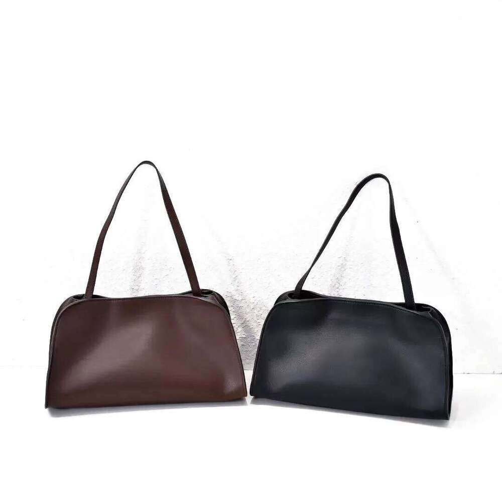 Genuine Leather Underarm 2025 New Niche Design Top Layer Cowhide Extremely Simple Shoulder Crossbody Women Hand Tote Bag