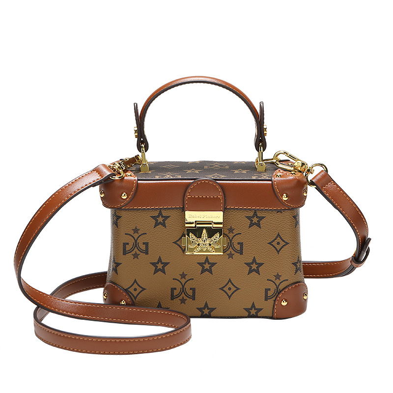 Free shipping Fashion box bag styling makeup bag hand-held diagonal cross bag retro vintage flower box