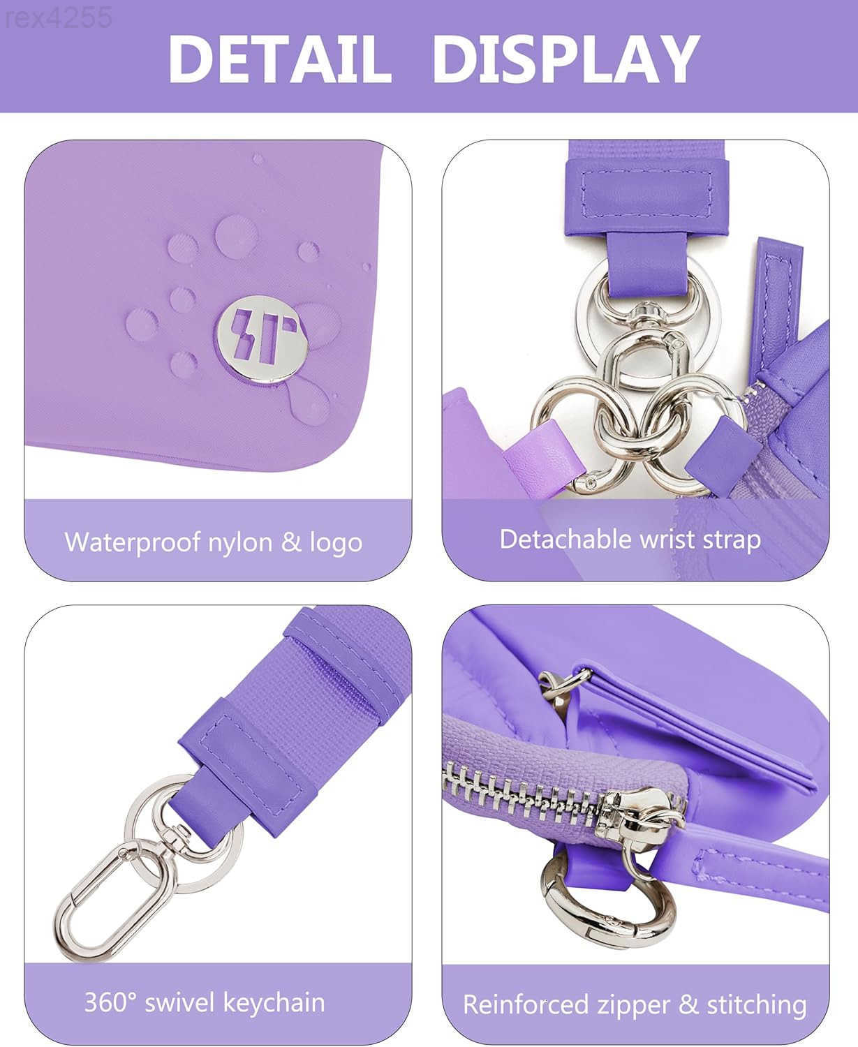 Wristlet Wallet for WomenDual Pouch Keychain Wallet with ID Window Coin Purse Wrist Strap for TravelW250911