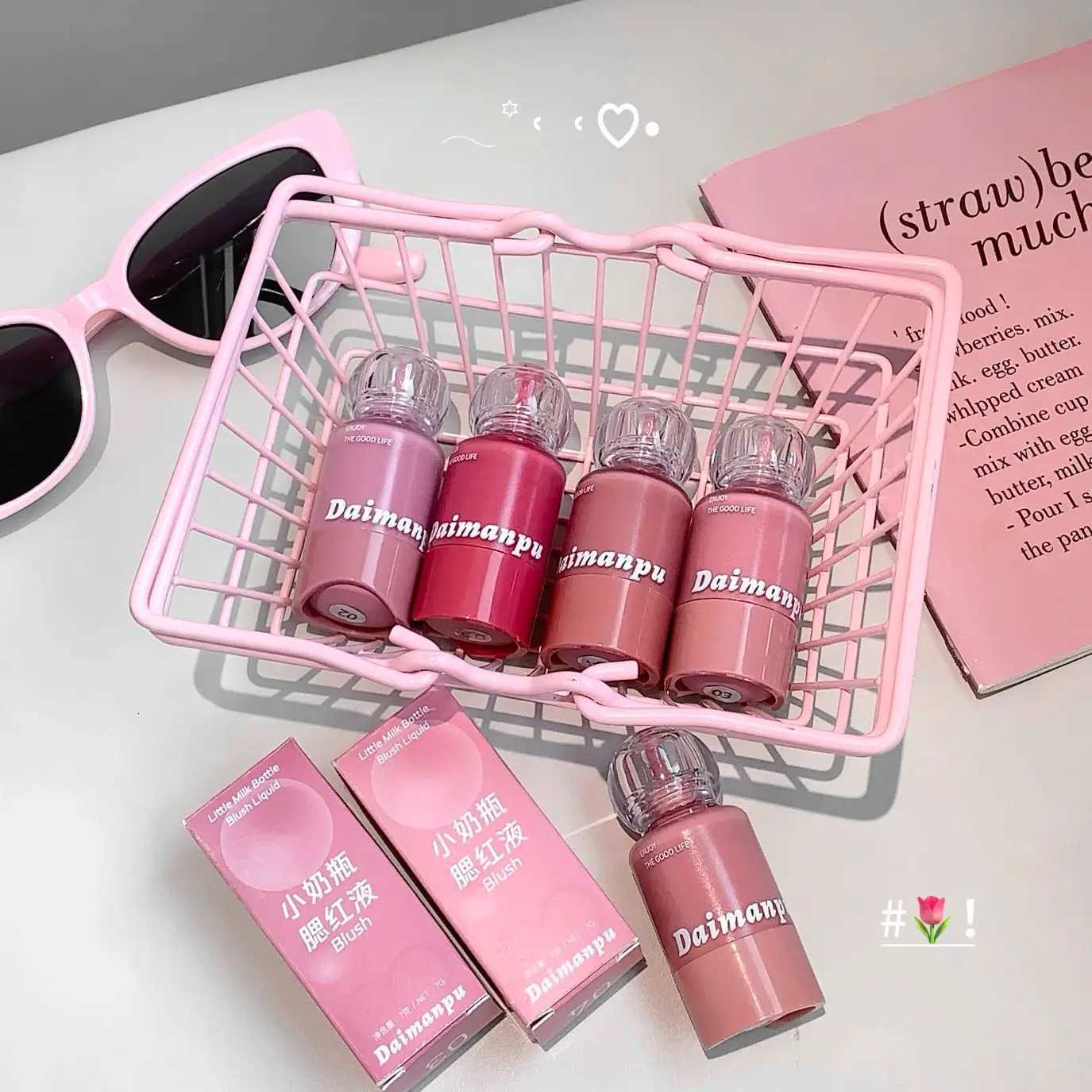 Vitality Pink Pressed Blush Liquid Water Light Expansion Color Cheek Tint Makeup Rouge W250911
