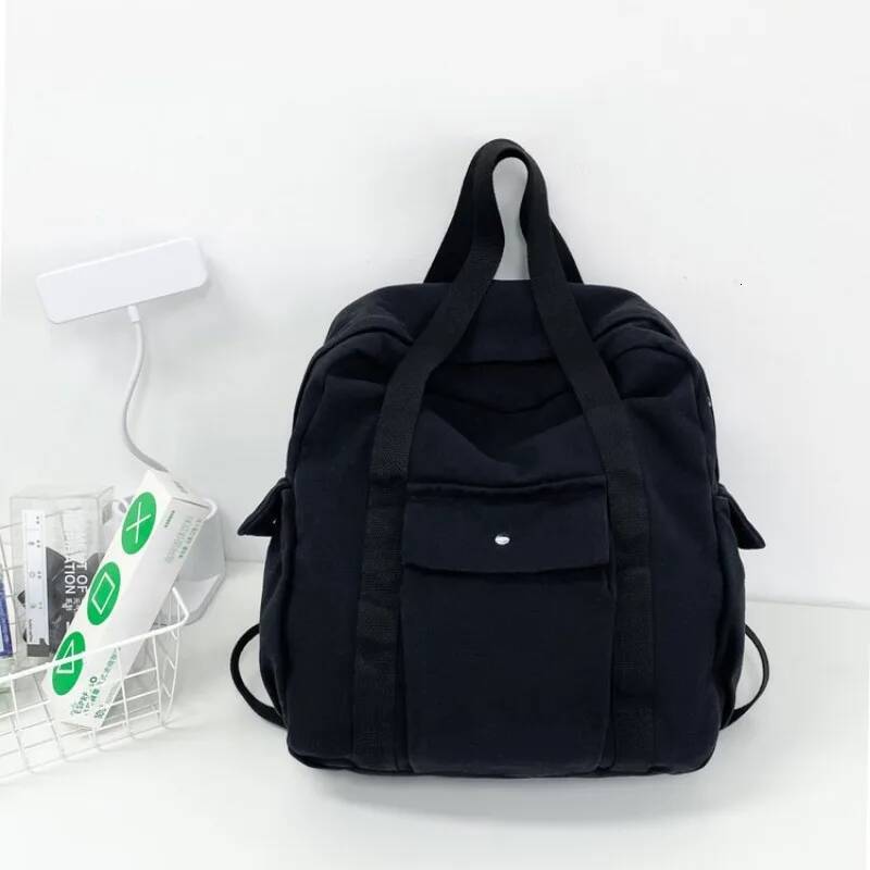 Leisure Sport Classic Style Backpacks Solid Zipper Large Capacity Canvas Durable Shoulder Bags for Unisex Retro Casual Tote high-quality