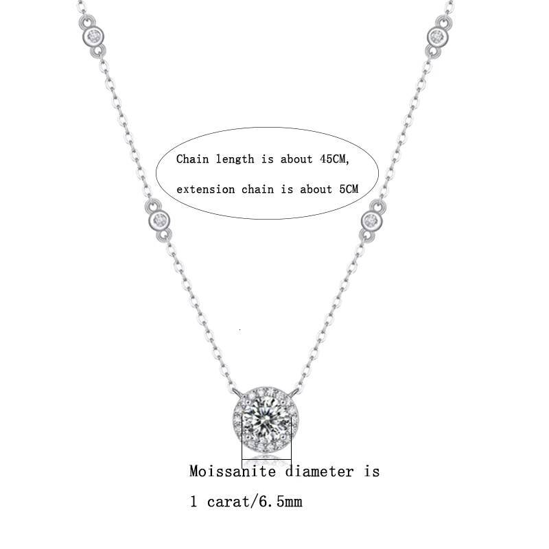 1 moissanite Moissanite Necklace for Women 925 Sterling Silver Starry Sky Pendant Fashionable Exquisite Gentle Style Valentines Day