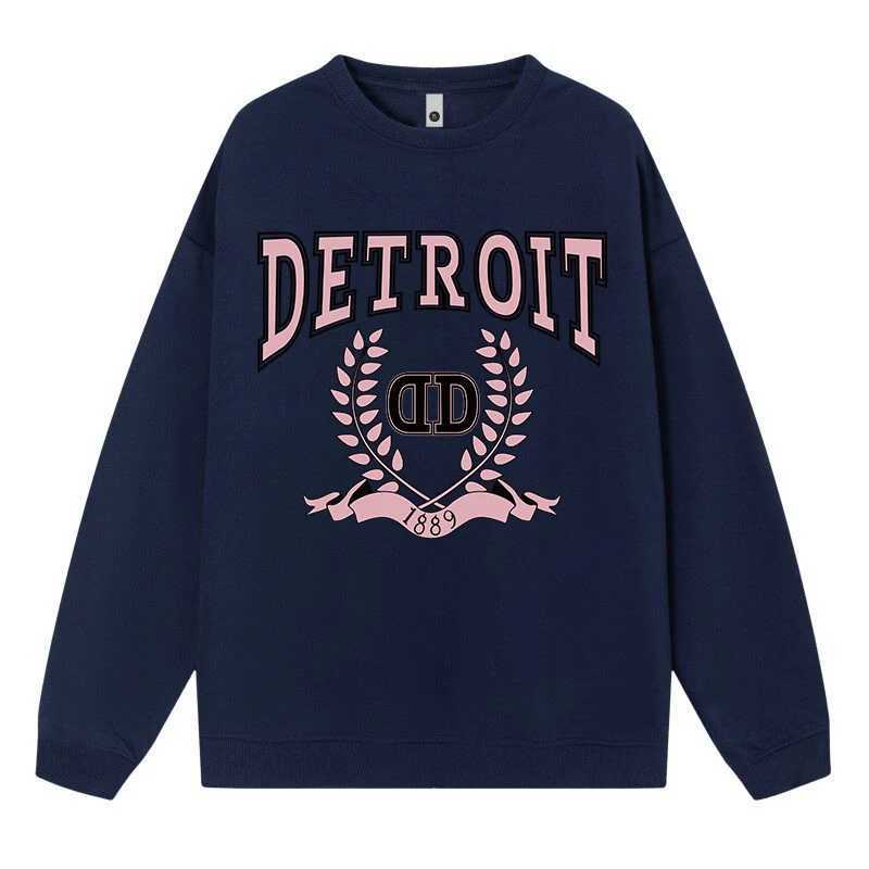 Casual Plus Size Womens Sweatshirt 1889 Detroit City Simple Pattern Print Hoody Loose Crewneck Pullovers Warm Soft Female Tops L250911