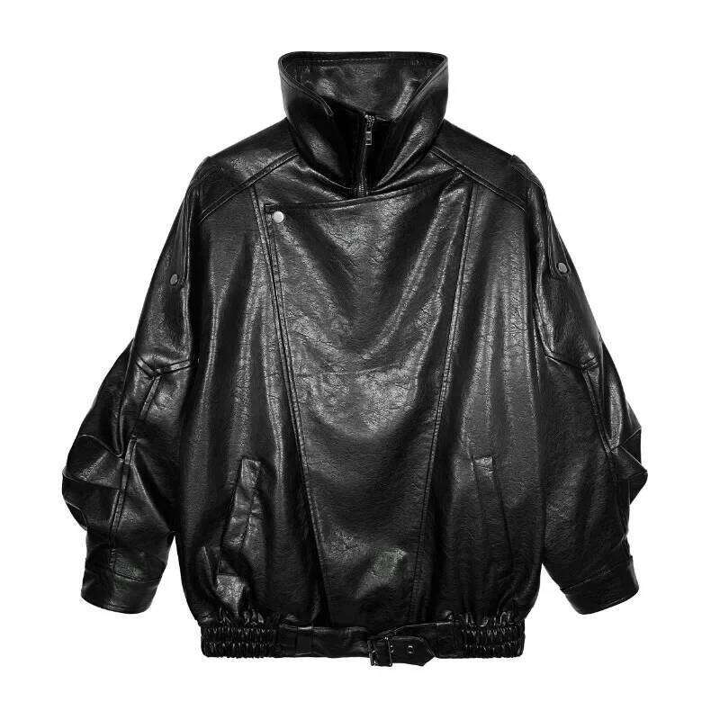 High Quality Bomber Jacket PU Moto Biker Leather Jackets Double Collars Korean Fashion Women Clothing Outerwears