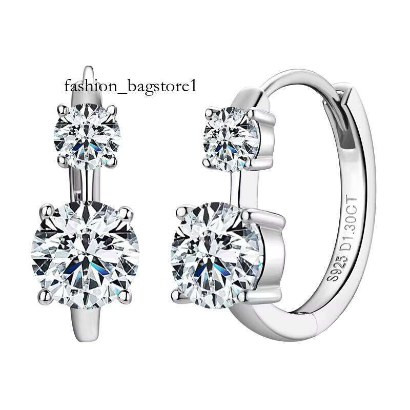 Elegant 2.6Ct Double Moissanite Hoop Earrings Sterling Sier Fine Jewelry High-Quality Durable Versatile Design for Unsix