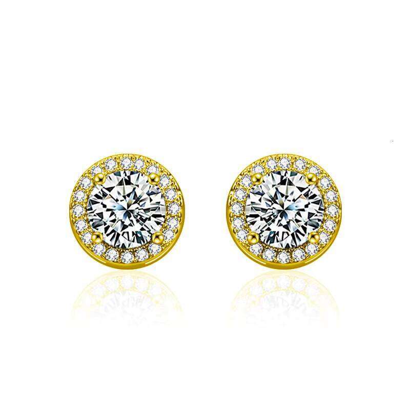 Wholesale Sterling Sier Moissanite Earrings Brilliant Cut VVS Dia Screw Back Halo Design 0.5ct-2ct for Men and Women