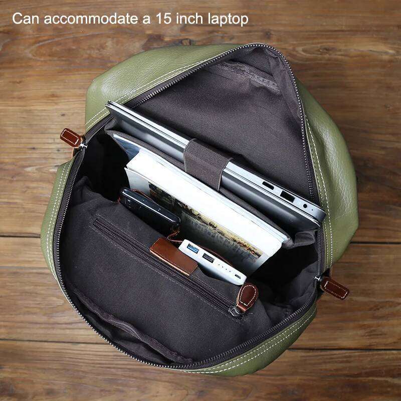 Designer Bags Genuine Leather Backpack For Men Casual College Style Book Cover Layered Cowhide Simple And Fashionable 15 Inch Laptop Bag Luxury Bag