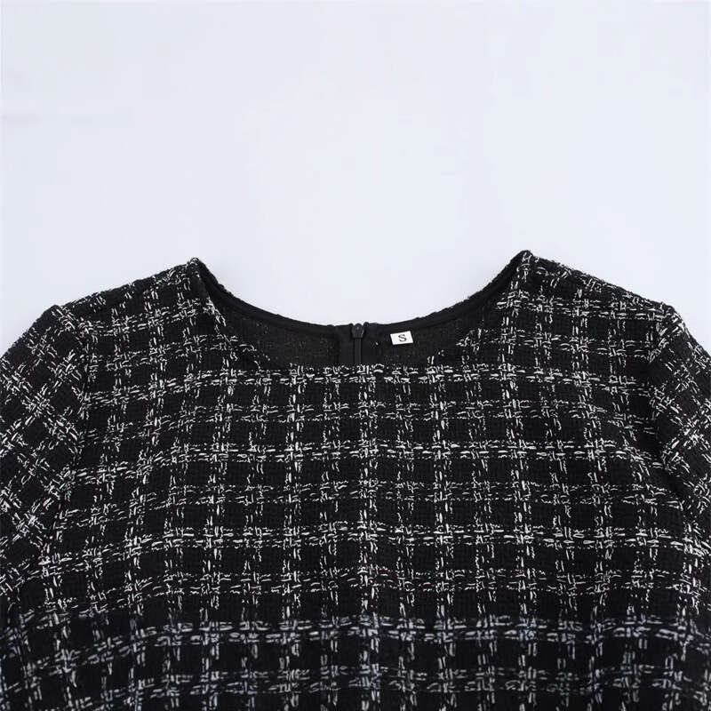 DHEssentials Spring New Dress for Women Slim Fit Casual Little Chanel Style Tweed French Elegant