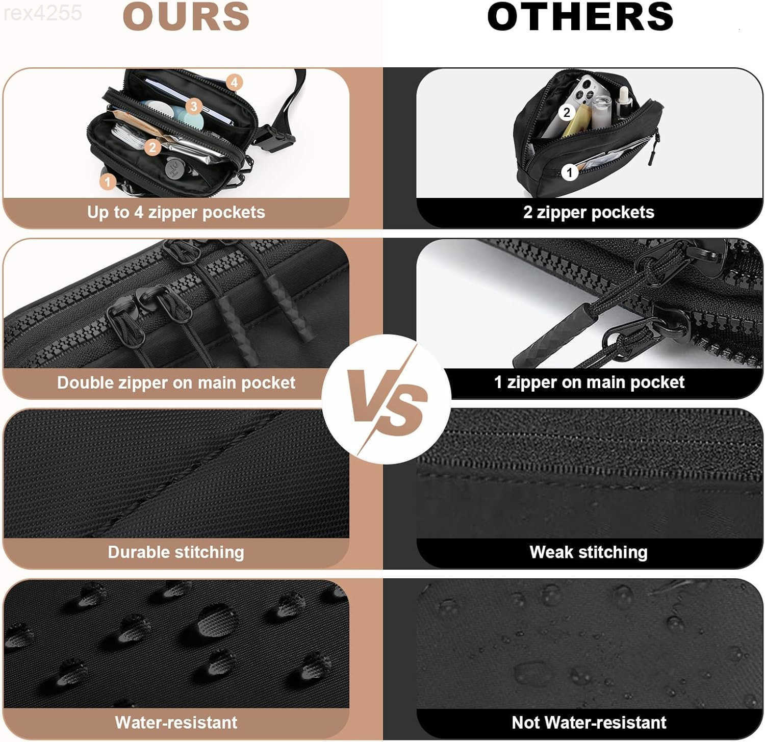 Fanny Packs for Women MenBelt Bag with 3 Zipper PocketsWaterresistant Crossbody BagFashion Waist Packs with Adjustable Long Strap for WorkoutRunningYo