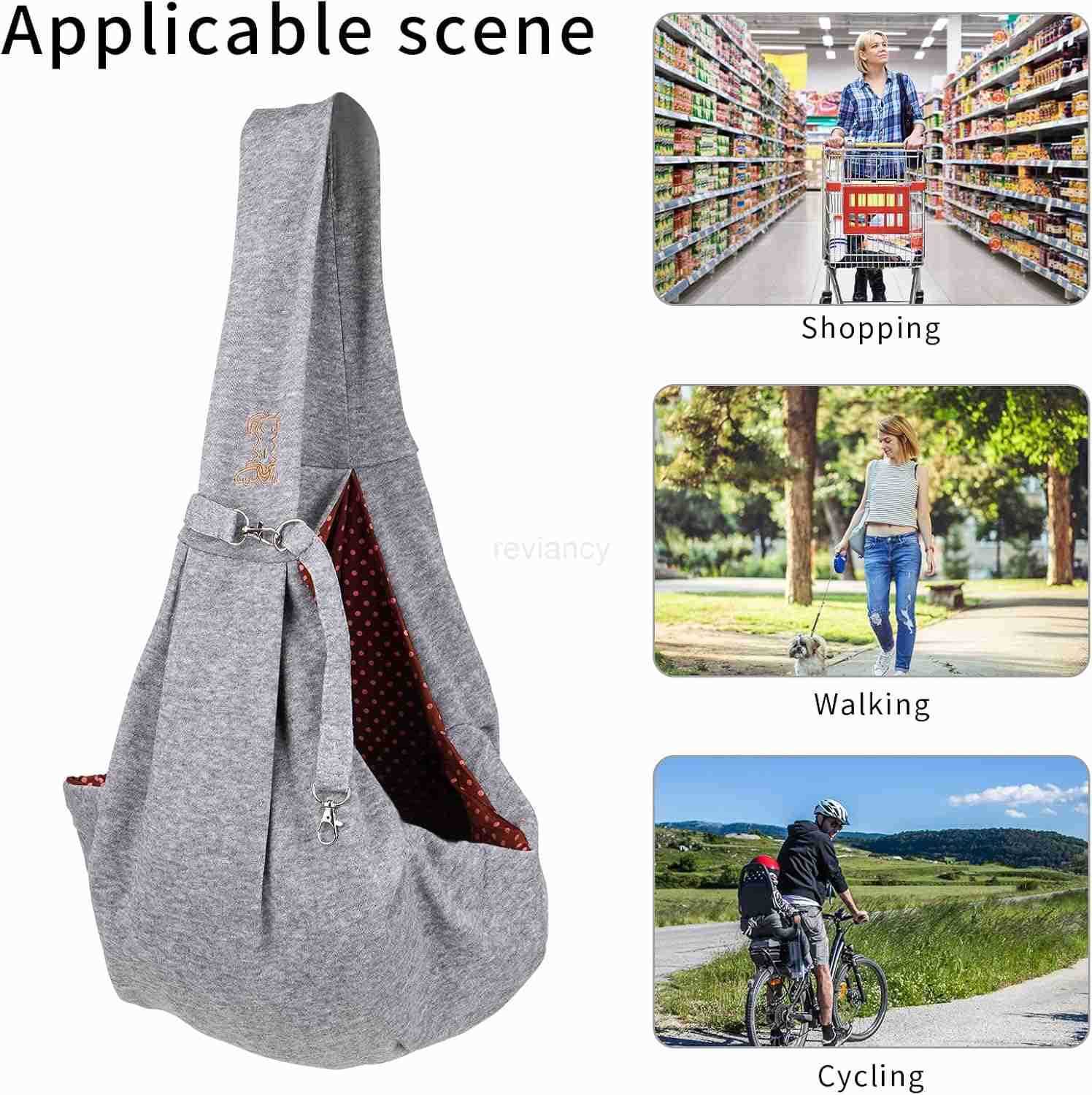 Small Dog Cat Sling CarrierHands Free Reversible Pet Carriers BagPet Carrier Shoulder Crossbody Pet Slings Suitable for Puppy Small Dogs and Cats for 