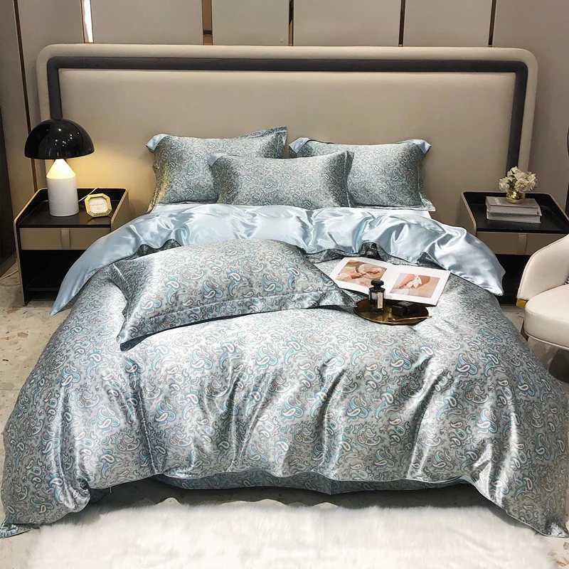 Luxury Blending Mulberry Silk Bedding Set with Duvet Cover Bed Sheet Pillowcase Double Couple Single Summer Blanket Cover Sheets C250912