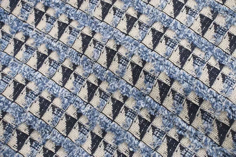 DHEssentials 2025 Autumn Winter New French Style Petite Loose Short Woolen Diamond Color Block Jacket Coat