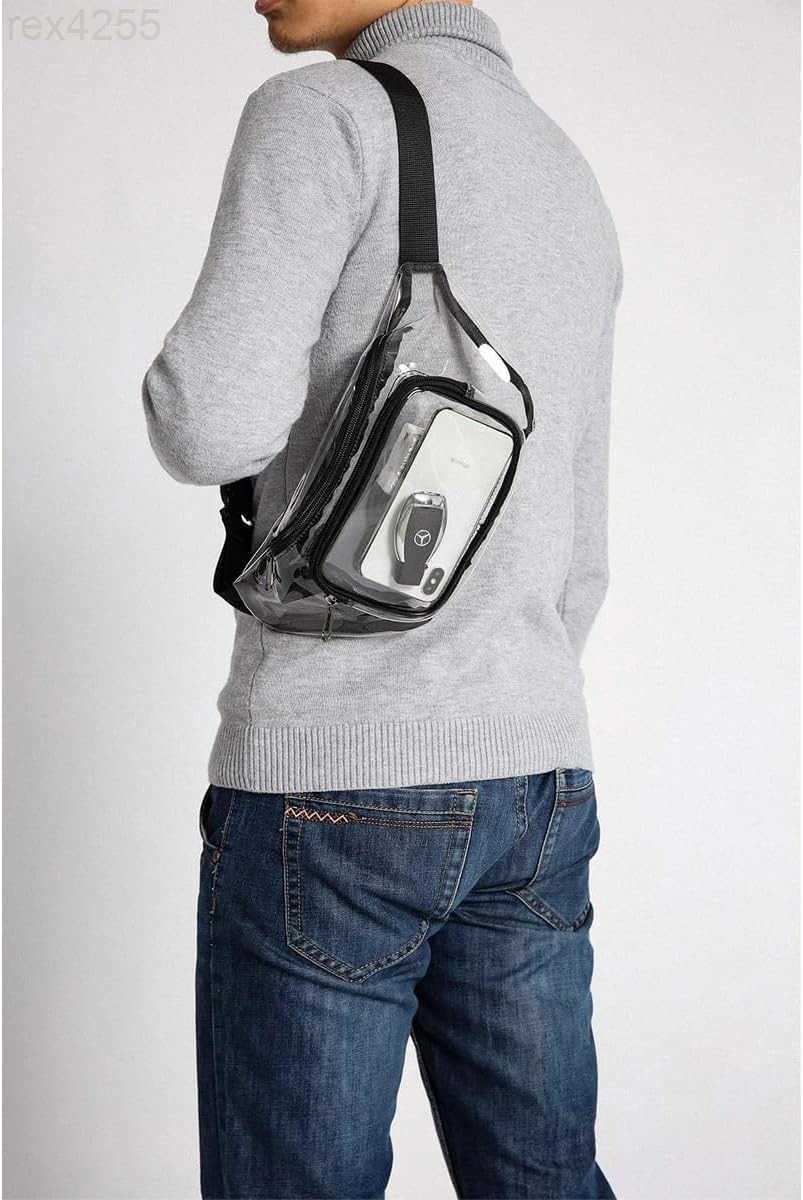 Clear Purses for Women Stadium Approved Fanny Packs Belt Bags Trendy Crossbody Bags BlackW250912