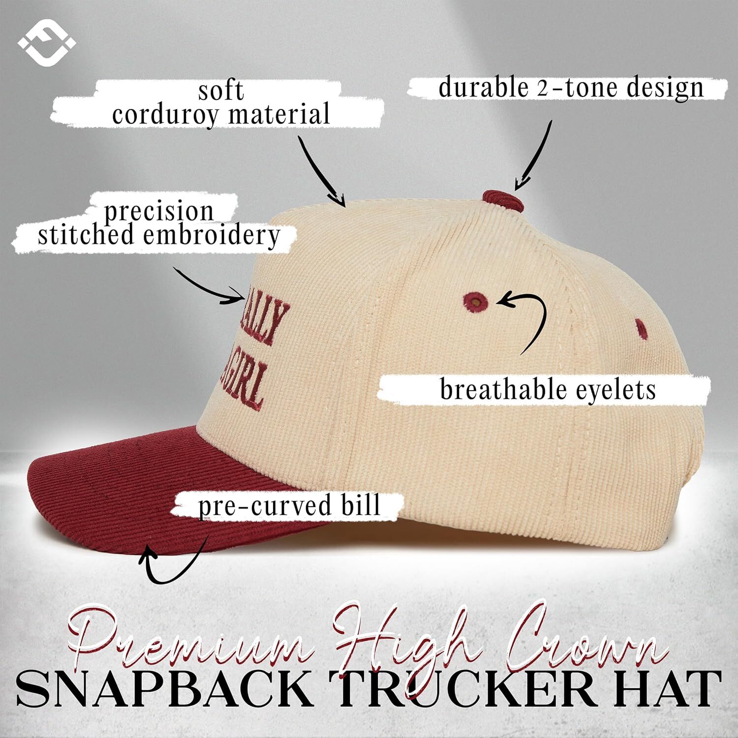 Fashion Two Tone Vintage Trucker Hats Men Women Corduroy Trendy Embroidered Baseball Cap Snapback Funny Gifts