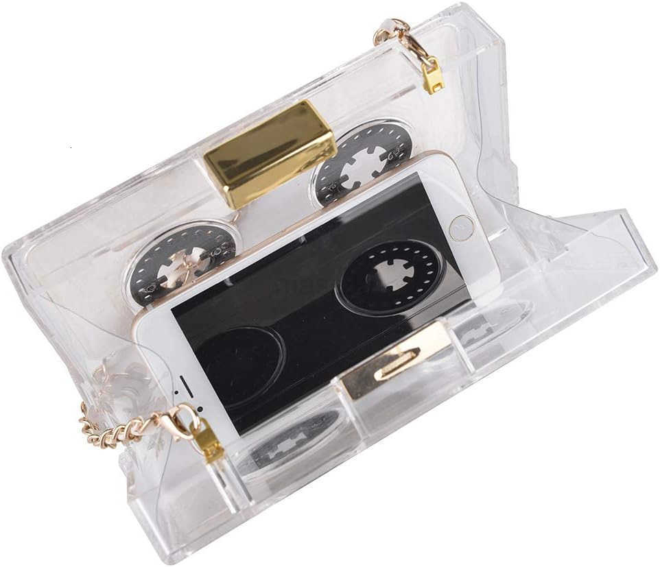 Tape Shaped Shoulder Bag Radio Recorder PU Crossbody Bag Womens Retro Evening Bag Handbag Clutch Purse M250912