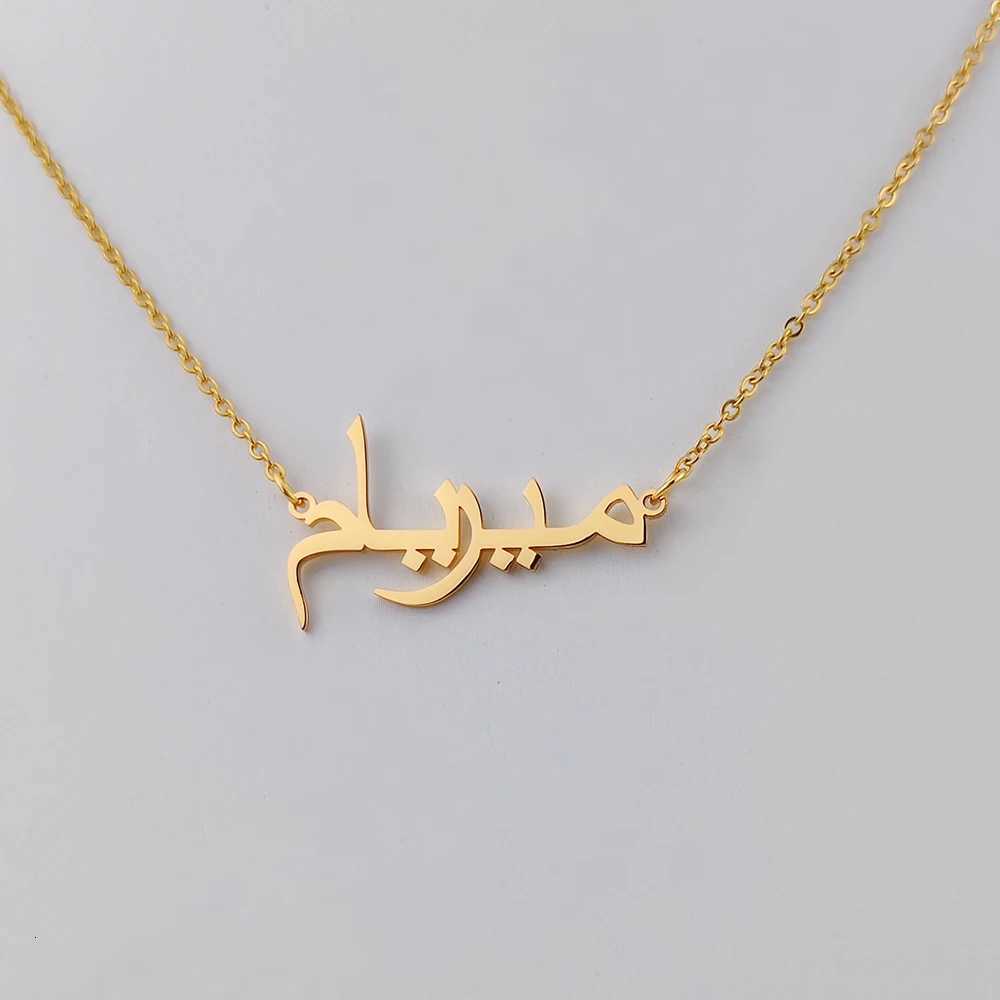 Customized Arabic Name Necklace Stainl Steel Nameplate Pendant Ethnic Necklace for Women Jewelry Personalized GiftXJ250912
